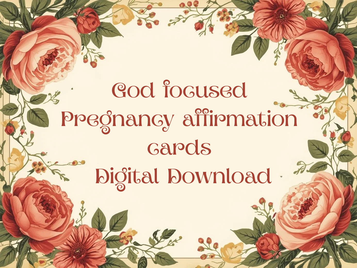 Digital Download 12 Affirmation Cards for Pregnancy with Emphasis on God